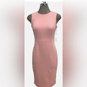 Women’s Calvin Klein Light Pink Crepe Sheath Dress – Size 4